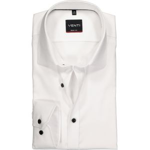 VENTI body fit overhemd, wit structuur (contrast)