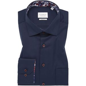 ETERNA - Modern Fit - Overhemd - Donkerblauw - Twill, Strijkvrij