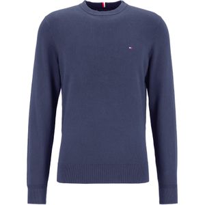 Tommy Hilfiger O-hals trui katoen met kasjmier, Pima Organic Cotton Cashmere, lichtblauw (Faded Indigo) -  Maat: XL