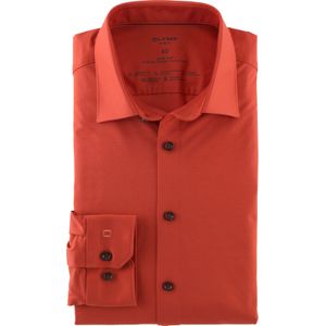 OLYMP 24/7 No. 6 Six super slim fit overhemd, tricot, koraal