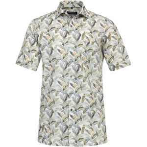 CASA MODA comfort fit overhemd, korte mouw, popeline, groen dessin