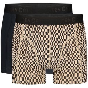 TEN CATE Basics men shorts (2-pack), heren boxers normale lengte, zwart en dessin -  Maat: S