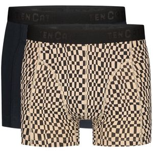 TEN CATE Basics men shorts (2-pack), heren boxers normale lengte, zwart en dessin -  Maat: L