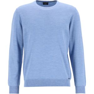 OLYMP modern fit trui wol, O-hals, lichtblauw -  Maat: S