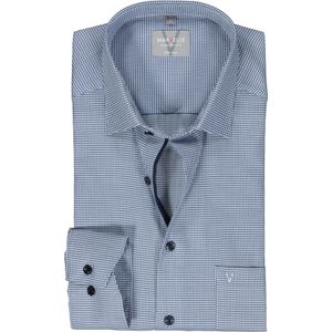 MARVELIS comfort fit overhemd, popeline, blauw met wit mini dessin 48