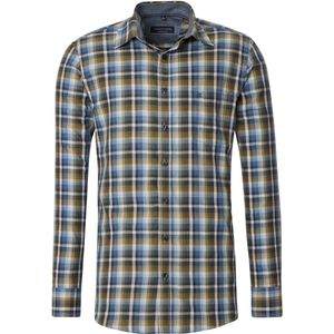 CASA MODA - Sport Comfort Fit - Overhemd - Groen Geruit - Strijkvriendelijk