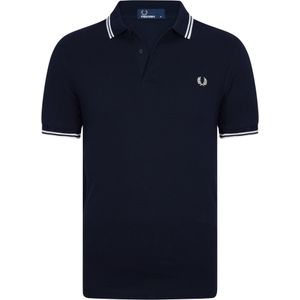 Fred Perry M3600 polo twin tipped shirt, heren polo Navy / White / White -  Maat: M