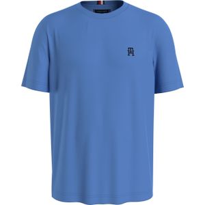 Tommy Hilfiger Monogram Tee, heren T-shirt korte mouw O-hals, middenblauw