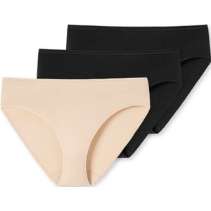 SCHIESSER 95/5 slip (3-pack), dames slips biologisch katoen zwart/zand