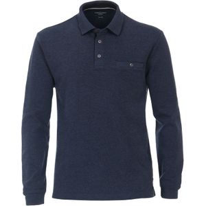 CASA MODA comfort fit polo lange mouw, blauw -  Maat: XXL