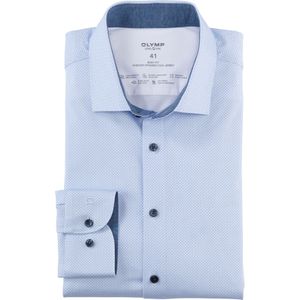 OLYMP 24/7 Level 5 body fit overhemd, tricot, bleu dessin