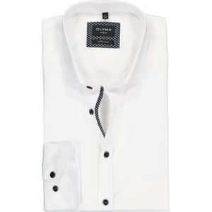 OLYMP No. 6 Six super slim fit overhemd, wit (antraciet contrast) 42