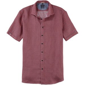 OLYMP Casual modern fit overhemd, korte mouw, structuur, rood dessin 41/42