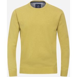 Redmond heren trui katoen, O-hals, geel (middeldik)