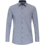 Redmond - Comfort Fit - Overhemd - Blauw met Wit Dessin - Strijkvriendelijk