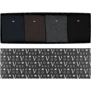 Cadeaubox Tommy Basic Box; 8 paar Tommy Hilfiger sokken zwart, blauw, bruin en grijs