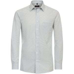 3 voor 99 | Redmond modern fit overhemd, popeline, wit met blauw dessin