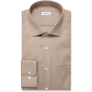Overhemd - Zand - 100% Katoen - Regular Fit - Kentkraag - Lange Mouwen
