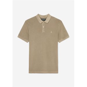 Marc O'Polo shaped fit polo, heren poloshirt, lichtbruin -  Maat: XS