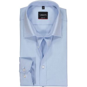 VENTI - Body Fit Overhemd - Lichtblauw - Strijkvriendelijk