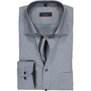 ETERNA modern fit overhemd, chambray heren overhemd, grijs (zwart contrast) 48