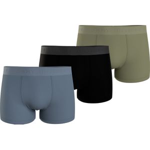 Tommy Hilfiger trunk (3-pack), heren boxers normale lengte, lichtblauw, olijfgroen, zwart -  Maat: XL