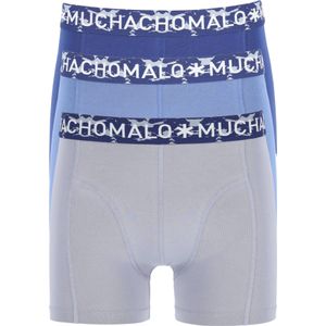 Muchachomalo heren boxershorts (3-pack), heren boxers normale lengte Solid, donkerblauw, blauw, grijs -  Maat: M
