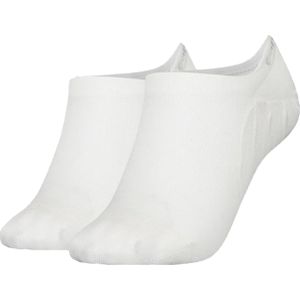 Calvin Klein Footie High Cut Minimal Stripes (2-pack), dames onzichtbare sokken, wit gestreept -  Maat: One size