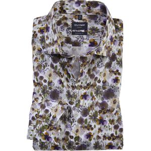 OLYMP Luxor modern fit overhemd, popeline, limoen dessin