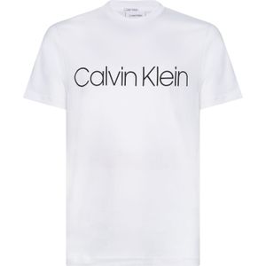 Calvin Klein Cotton Front Logo T-shirt, heren T-shirt korte mouw O-hals, wit -  Maat: XS