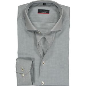 ETERNA modern fit overhemd, structuur heren overhemd, donkergroen met wit 46