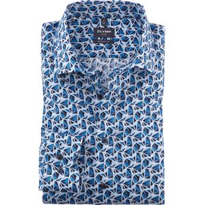 OLYMP Luxor modern fit overhemd, structuur, bleu dessin