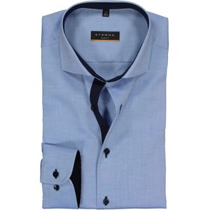 ETERNA slim fit overhemd, fijn Oxford heren overhemd, lichtblauw (blauw gestipt contrast) 39
