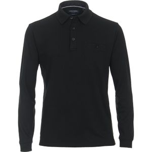 CASA MODA comfort fit polo lange mouw, zwart