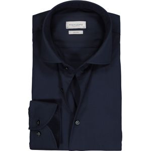 Profuomo slim fit overhemd, fine twill, marine blauw 40