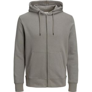 JACK & JONES Star basic sweat zip hood regular fit, heren sweatvest katoenmengsel met capuchon, saliegroen