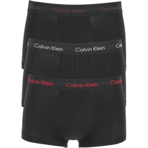 Calvin Klein low rise trunks (3-pack), lage heren boxers kort, zwart met logo tailleband -  Maat: S