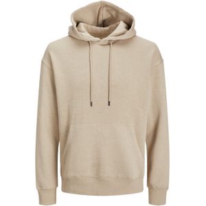 JACK & JONES Star basic sweat hood regular fit, heren hoodie katoenmengsel met capuchon, beige -  Maat: XXS