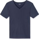 SCHIESSER Laser Cut T-shirt (1-pack), naadloos met diepe V-hals, donkerblauw -  Maat: XXL