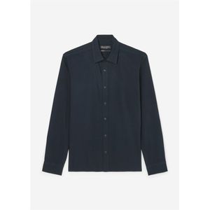 Marc O'Polo regular fit heren overhemd, structuur, donkerblauw gestreept 35/36