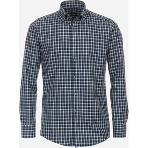VENTI modern fit overhemd, twill, blauw geruit 46