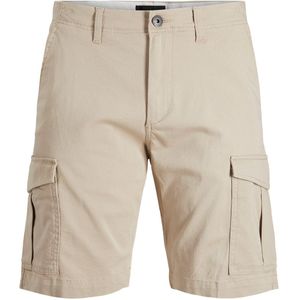 JACK & JONES Joe Cargo Shorts loose fit, heren cargo korte broek, beige -  Maat: L