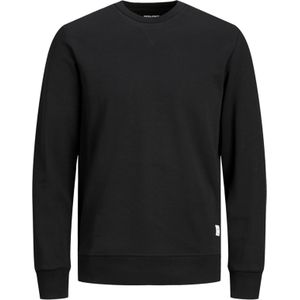JACK & JONES sweatshirt katoen, O-hals, zwart -  Maat: M