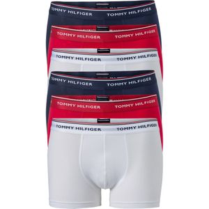 Tommy Hilfiger trunks (2x 3-pack), heren boxers normale lengte, rood, wit en blauw -  Maat: 3XL