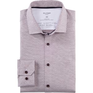 OLYMP 24/7 No. 6 Six super slim fit overhemd, tricot, donkerrood dessin