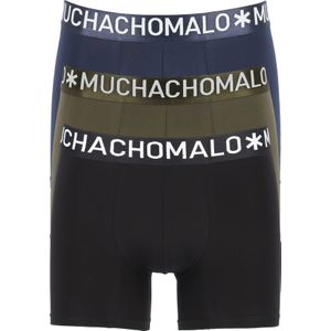 Muchachomalo Light Cotton boxershorts (3-pack), heren boxers normale lengte, blauw, groen en zwart -  Maat: S