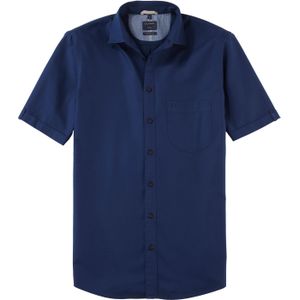OLYMP Casual modern fit overhemd, korte mouw, popeline, marineblauw 43/44