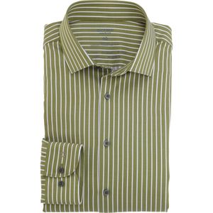 OLYMP 24/7 Level 5 body fit overhemd, twill, lindegroen gestreept