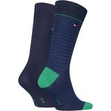Tommy Hilfiger Small Stripe Sock (2-pack), heren sokken, blauw gestreept