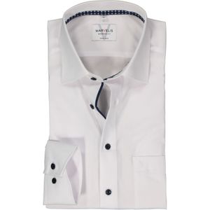 MARVELIS modern fit overhemd, mouwlengte 7, popeline, wit 47